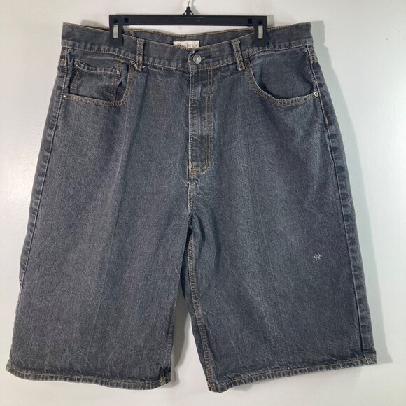 Mens Vintage Members Property Y2K Wide Leg Shorts Streetwear Black 40